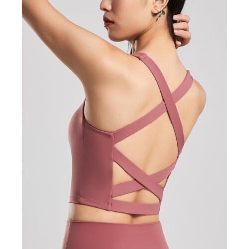 New GymFitness Tank Top Women Push Up Sexy Short Top Solid Fitness Bra Femme Sleeveless Tank Top Gym Women Top