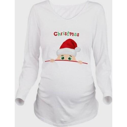 Comfortable Maternity T-shirt Pregnant Woman European version of the digital printing plus XXL Cotton maternity dress long