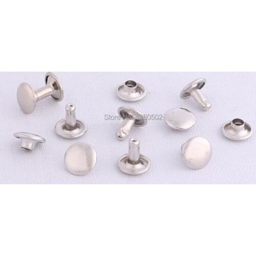 100sets 9*9mm silver color round shape double cap rivets Spike Stud rivets for Belt Bag garment accessories