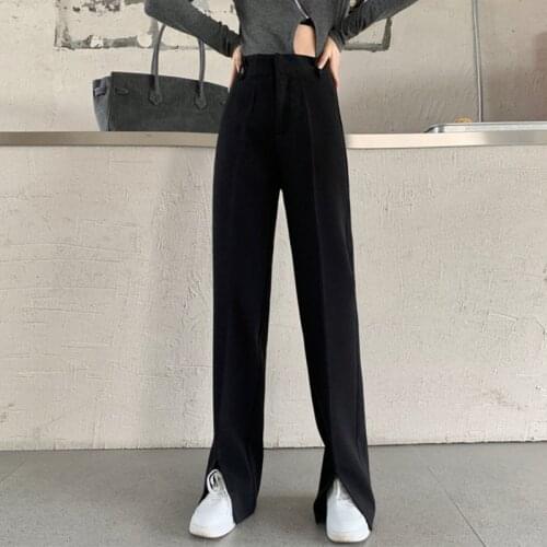 Women Black Suit Pants Clothes Casual Straight Vintage Trousers Korean Fashion Streetwear Pantalones Mujer Baggy Plus Size 5XL