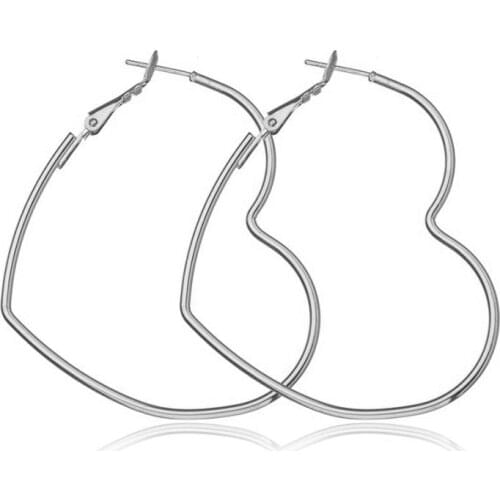 2019 New Cute Hollow Big Heart Hoop Earrings For Women Gold Silver Color Copper Simple LOVE Trendy Romantic Jewelry for Gifts