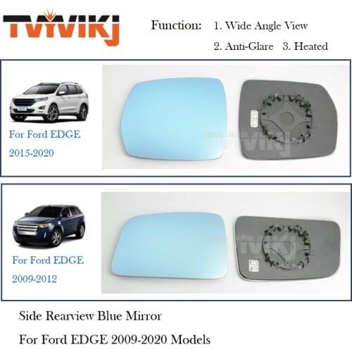 TVYVIKJ Side Rearview Blue Mirror Glass Lens For Ford EDGE 2009-2020 Wide Angle View anti glare side door mirror wing