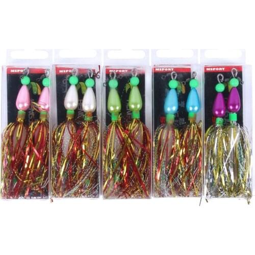 10PCS 10cm 8.7g Squid Jigs Skirt Jig Artificial Bait Spinner Beard Squid Hooks Fishing Lure