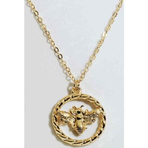 10 pcs/lot wholesale fashion jewelry items metal insect bee pendant short chain necklace