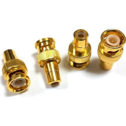 1000pcs Gold plated BNC Male Plug to RCA Female Jack Coax Cable Video Adapter New
