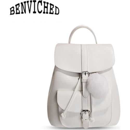 2021 Brand Leather Women Backpack Drawstring Shoulder Bags School Bag For Teenage Girls mochila Ladies Feminine Backpack Y133