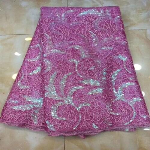 2018 High Quality African Lace Fabric Baby pink Velvet French Net Embroidery Sequins Tulle Lace Fabric For Nigerian party Dress