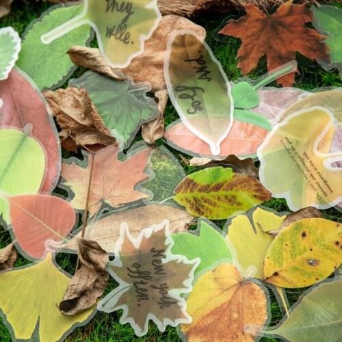 30 pcs/lot fallen leaves Garden Series Decoration PET Stickers Planner Scrapbooking Stationery Diary Stickers
