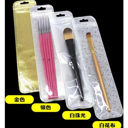 4.5*19cm White/Clear Self Seal Zipper Plastic Retail Packaging Pack Poly Bag Ziplock watch pen Storage Bag With Hang Hole 100pcs