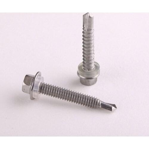 5PCS 0113 410 Stainless Steel Hex Washer Self Drilling Pad With Self Drilling Screw Dovetail Screws GB M4.8*16