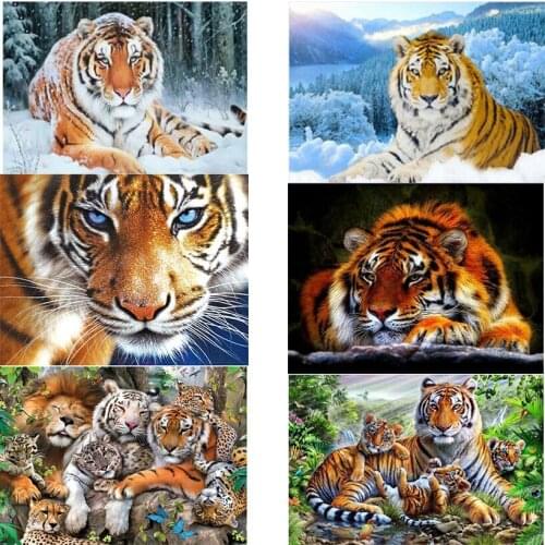 Diamond painting tijger Full 5D Diy Daimond Painting Full Round Rhinestones Diamant Painting Embroidery Animal tiger