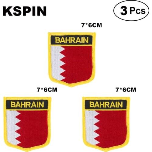 Bahrain Shiled Shape flag patches national flag patches for Cothing DIY Decoration