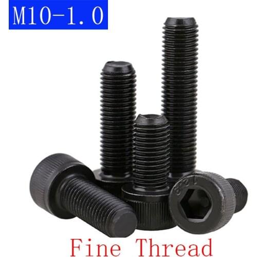M10 - 1.0 ( 10mm ) FINE Thread Socket Head Caps Screws 12.9 Alloy Steel Black Oxide DIN 912 ISO 4762