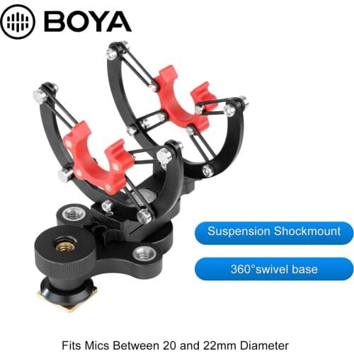 BOYA BY-C40 Shock Mount Holder Clip Camera Shoe Noise-reducing Shock Mount accessories for Shotgun Microphones 20-22mm Diameter