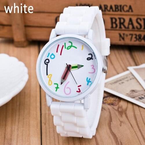 2020 Ladies Watches Women Fashion Casual Watches Women Big Number Watches White Silicone Band Quartz Wristwatches Dropshipping