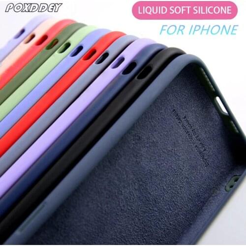 Liquid Soft Silicone Case For iPhone 11 12 Pro Max Mini 7 8 SE 2020 6 6S Plus XR X XS MAX Solid Shockproof Slim Cover