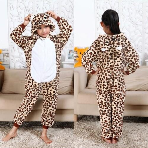 Kids Baby Kigurumi Animal Unicorn Jumpsuit Onesie Totoro Panda Pajamas Winter Flannel Cartoon Party Costumes Jumpsuits Zipper