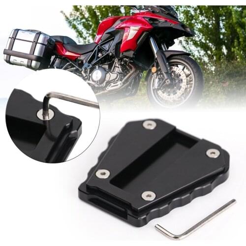 For Benelli TRK 502 Side Stand Motorcycle Kickstand Enlarger Pad Extension Support Plate 2017 2018 2019 502X TRK502 Accessories