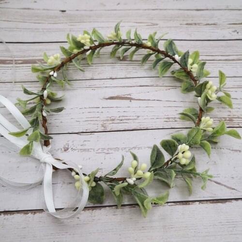 Fruit Green Leaf Wreath Crown Festival Headband Women Hair Accessories Headdress Bridal Floral Garland Wedding Floral Headwear
