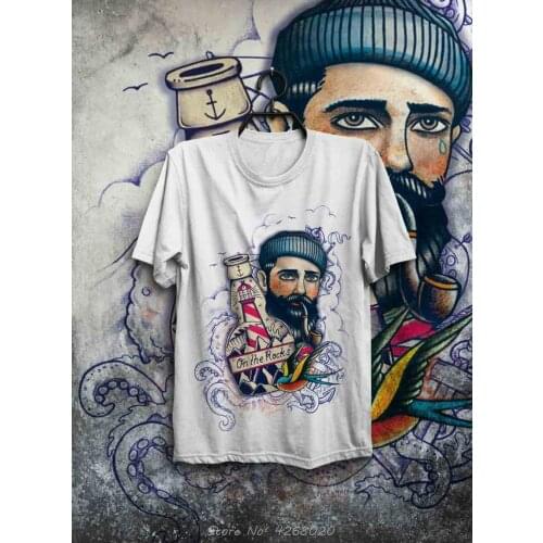 Summer Fashion Hot T-shirt Maglietta Nuovo Hipster Old School Tattoo Rockabilly Sailor Octopus T Shirt Men Tshirt Tees Harajuku