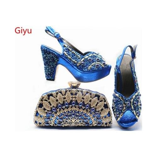 Giyu African Matching Shoes and Bags Italian In Women Nigerian Party Shoe and Bag Sets Women Shoes and Bag Set HJH1-1