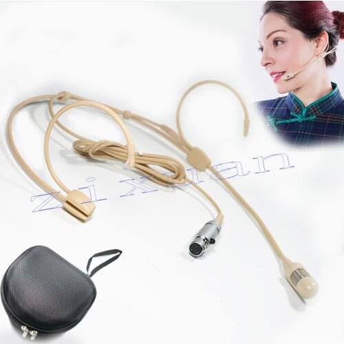 Classical Cardioid Wireless Headset Microphone for Samson AKG Gemini TA3F mini XLR 3Pin Stage Performance Mics Beige Mike