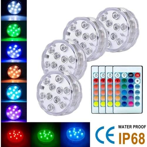 Swimming Pool Lamp Underwater LED Night Light Waterproof RGB Hot Tub Spa Jacuzzi Pool Light for Outdoor Vase Party Garden Decor