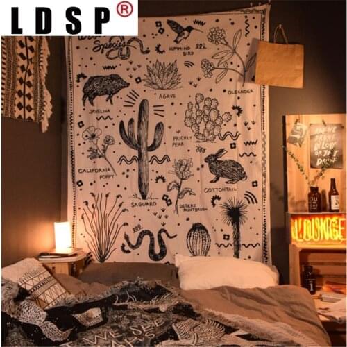 LDSP Tapestry Saguaro Cactus Wall Hanging Fabric Mural Background Cloth Wall Rugs Towel Beach Blanket Dorm Living Home Decor