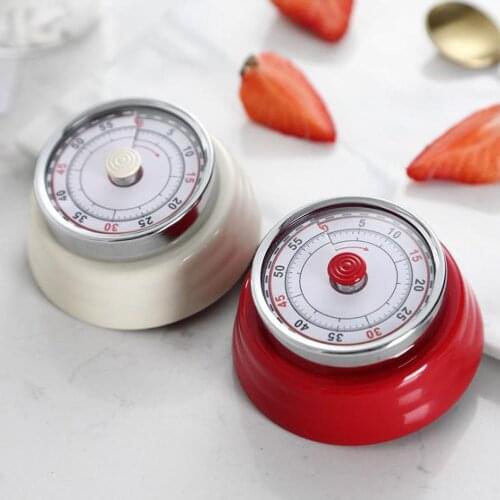 Magnetic Kitchen Timer Stainless Steel Mechanical Countdown Cooking Clock Alarm Time Manager 60 Minutes Reminder