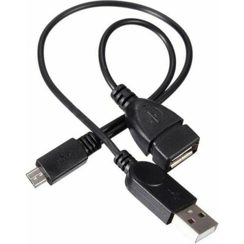 Micro USB Male to USB Male Female OTG Adapter Cable Y Splitter Cord for Samsung