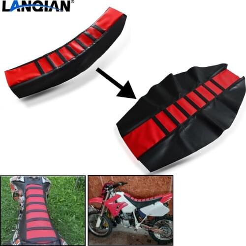 Motorcycle Leather Striped Soft-Grip Gripper Soft Seat For Honda CR CRF SL XR CRM 80 85 150 230 250 450 X R MOTARD AR Parts