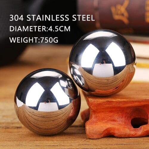 304 stainless steel Baoding Ball Daily Exercise Stress Relief Handball Therapy Massager Ball Hand Strength Fitness Balls 4.5cm