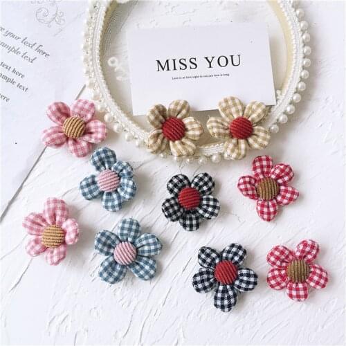 15pcs/lot 4.5cm Sunflower Patches Appliques For Clothes Sewing Supplies DIY Hair Decoration