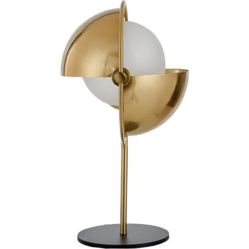 Postmodern desk lamp is contemporary and contracted stage berth lamp metal golden glass ball rotation decorative lamp