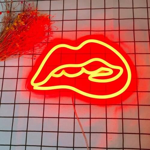 Custom Neon Sign Light Waterproof Flex Led Lips Sign Acrylic Wall Hanging Home Decoration Neon Bar Lights Neon