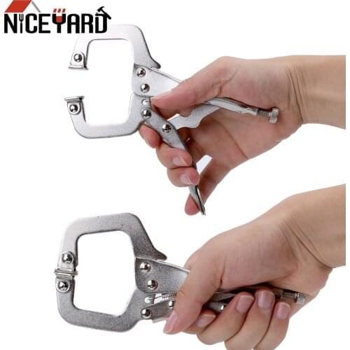 NICEYARD C Clamp weld Clip Woodwork Hand Tool Alloy Steel Pincer Tong Tenon Locator Fix Plier Pad Wood Work