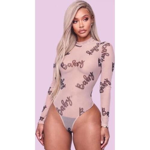 2021 New Summer Style Long-Sleeved Tight-Fitting One-Piece Hot-Selling Print Sexy Fashion Womens One-Piece