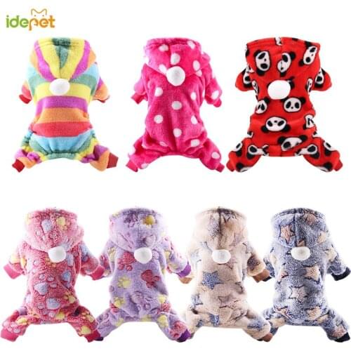 Dog Clothes Pajamas Fleece Jumpsuit Winter Dog Clothing Four Legs Warm Pet Clothing Outfit Small Dog Star Costume Apparel 30