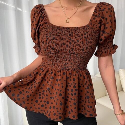 OFFENIENG Leopard Blouses