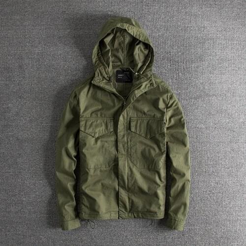 Autumn New Style M65 Improved Cargo Jacket Mens American Retro Japanese Fashion Multiple Pockets Charge Hooded Casual Jacket