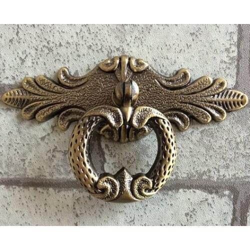 Shaky Drop Ring Dresser Handle Antique Brass Kitchen Cabinet Pull Bronze Drawer Decorative knobs pulls handles
