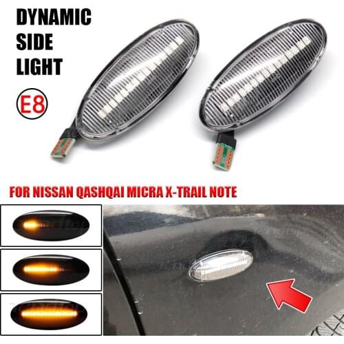 For Nissan Juke F15 Micra K12 K13 Nissan Note E11 Dynamic Blinker Sequential Flashing Light Flowing Turn Signal Side Marker Lamp