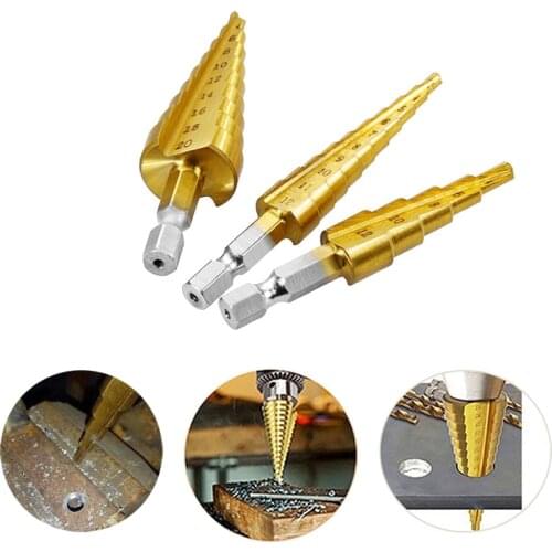 1PC Reaming drill Hexagonal Shank Straight Slot Ladder Drill Pagoda bit Step Expanding Package Home Building Site Drilling Tools