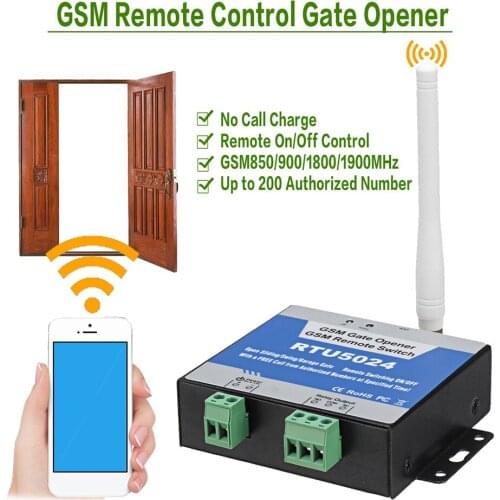 RTU5024 GSM Gate Relay Switch 850/900/1800/1900MHz Remote Control Wireless Door Access Opener with Antenna