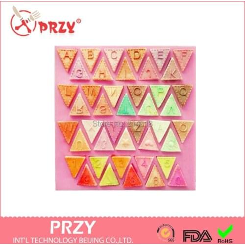 DIY Fondant Letters/alphabet Silicone Mold Chocolate Candy Moulds Form of Cake Decoration Silicone Rubber PRZY Eco-friendly 001