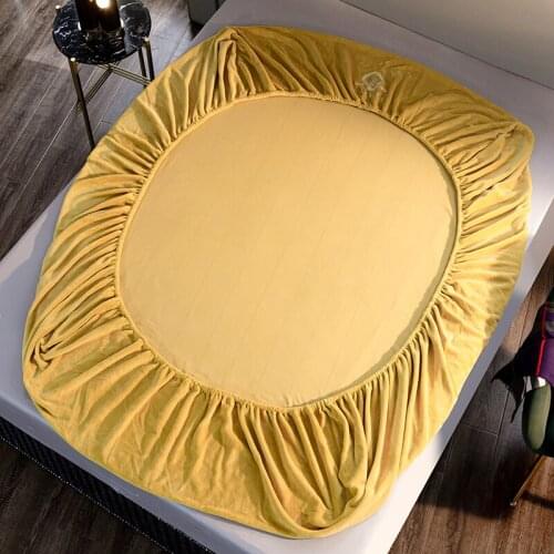 Super Soft Velvet Warm Flannel Thicken Elastic Band Milk Velvet Embroidered Bed Sheet Fitted Sheet Mattress Cover