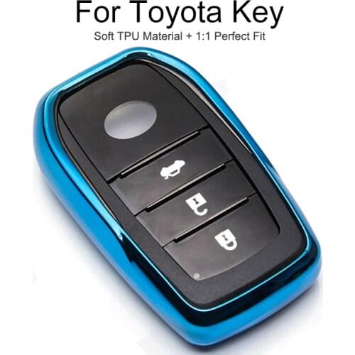 TPU Protection Car Key Cover Case Cap For Toyota Rav4 Fortuner Aygo Prado Yaris Camry 2018 2019 Key Chain Ring Shell Accessories