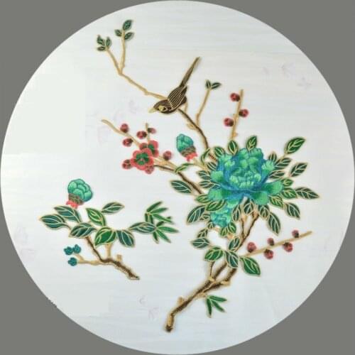 1set Blooming Flower Bird Big Applique Embroidered Sew on Patches Flower Sticker Craft Repair Diy Home Decoration High Quality