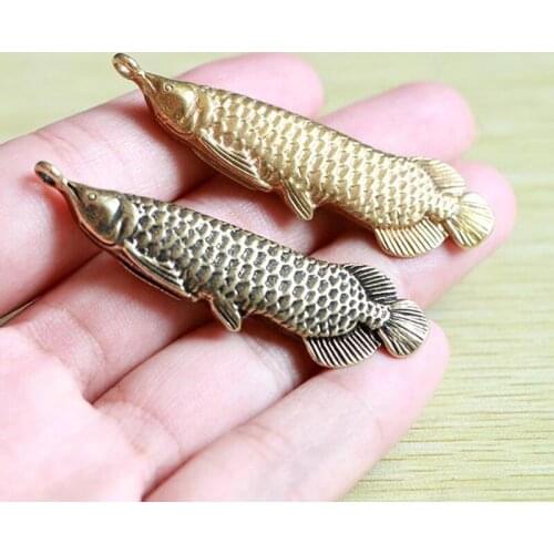 1PC Retro Brass Fish Charms Pendant DIY Keychain Supplies Handmade Jewelry Making Accessories Home Decoration Craft