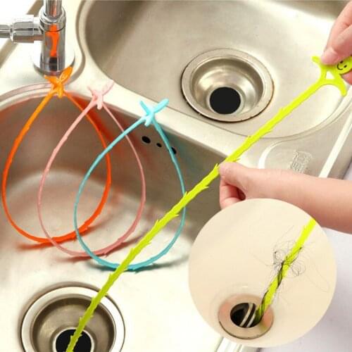 1pcs Extended Sewer Cleaning Brush Random Color Pipe Dredging Tools Drain Snake Kitchen Bathroom Sink Pipe Cleaner Direct Sales